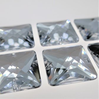 Square 14x14mm Crystal - Acrylic Sew on stone 