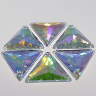 Triangle 21mm Crystal AB - Acrylic Sew on stone 