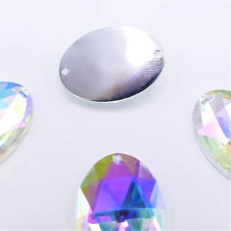 Oval 10x14mm Crystal AB - Acrylic Sew on stone 