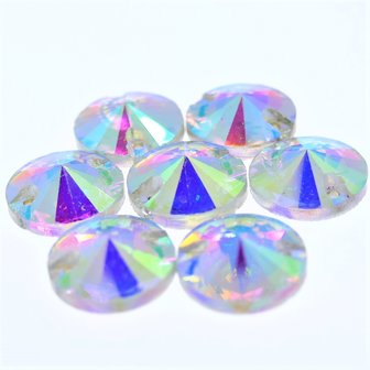 Rivoli 18mm Crystal AB - Glas Sew on Stone