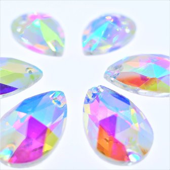 Drop 7x12mm Crystal AB - Glass Sew on stone