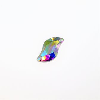 S-vorm 10x20mm Crystal AB - Glas Naaisteen