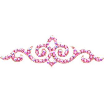 Hairpiece - Rose &amp; Crystal AB on Pink