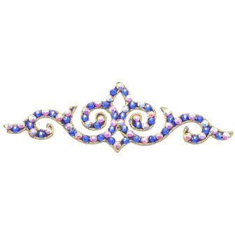 Hairpiece - Sapphire &amp; Crystal AB on Dark Blue