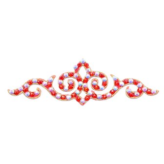 Hairpiece - Siam &amp; Crystal AB on Red