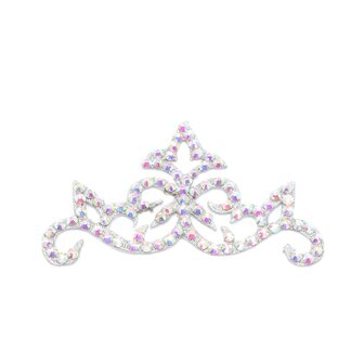 Small Crown Hairpiece - Crystal AB on Silver