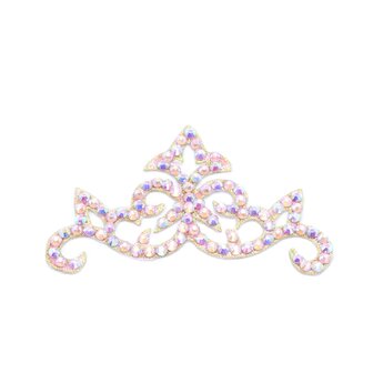 Small Crown Hairpiece - Light Pink &amp; Crystal AB on Pink