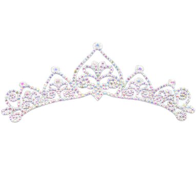 Big Crown Hairpiece - Crystal AB on Silver