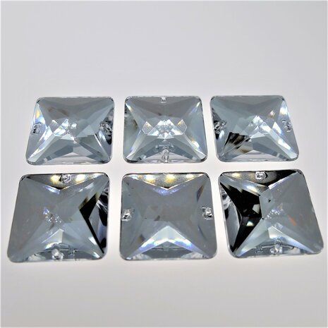 Square 16x16mm Crystal - Acrylic Sew on stone 
