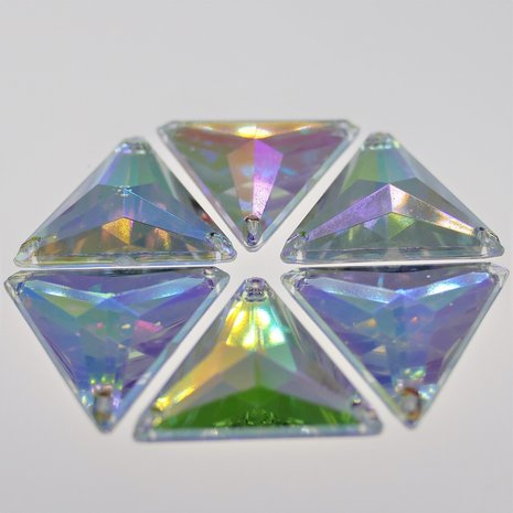 Driehoek 12mm Crystal AB - Acryl Naaisteen