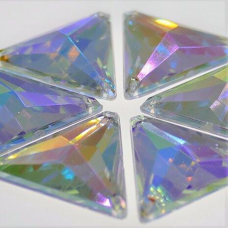 Driehoek 16mm Crystal AB - Acryl Naaisteen
