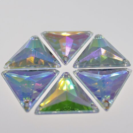 Driehoek 16mm Crystal AB - Acryl Naaisteen