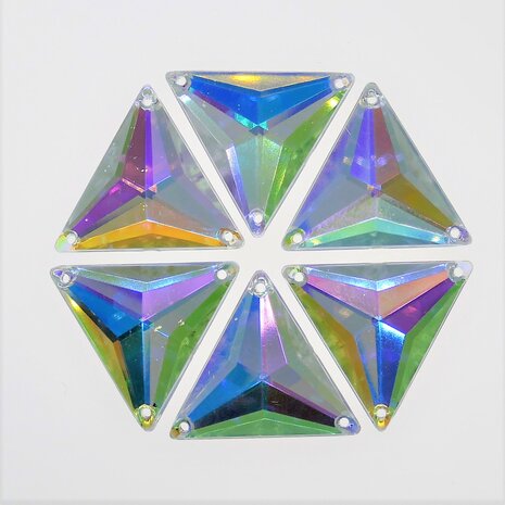 Driehoek 21mm Crystal AB - Acryl Naaisteen