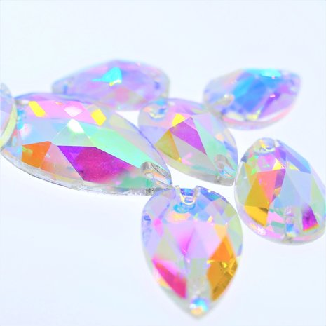Drop 11x18mm Crystal AB - Glass Sew on stone