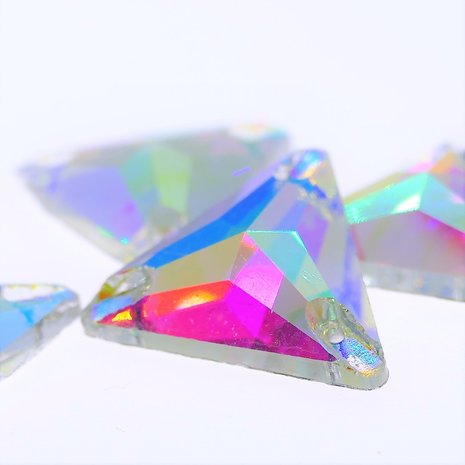 Driehoek 16mm Crystal AB - Glas Naaisteen