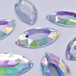 Paardenoog 17x32mm Crystal AB - Acryl Naaisteen