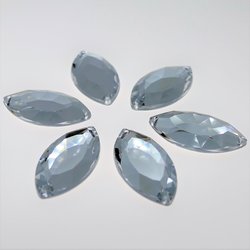 Paardenoog 17x32mm Crystal - Acryl Naaisteen