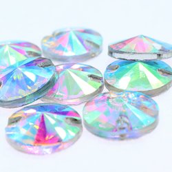 Rivoli 12mm Crystal AB - Glas Naaisteen